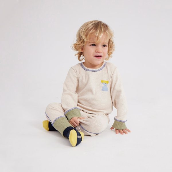 Baby Boys & Girls Beige Cotton Leggings For Sale