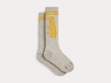 Boys & Girls Grey Logo Cotton Socks For Sale