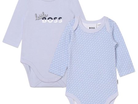 Baby Boys Blue Cotton Babysuit Set For Discount