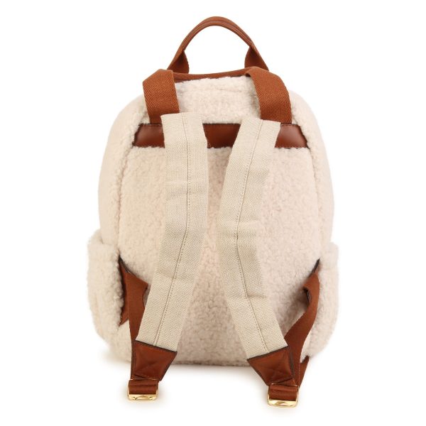 Girls White Logo Sherpa Fleece Backpack(36cm) Sale