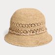 Girls Beige Hollow Raphia Sun Hat Online Sale