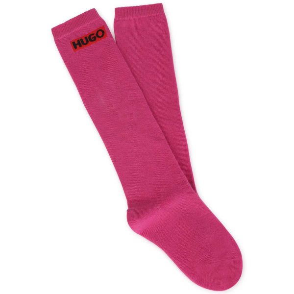 Girls Fuchsia Logo Socks Online Sale