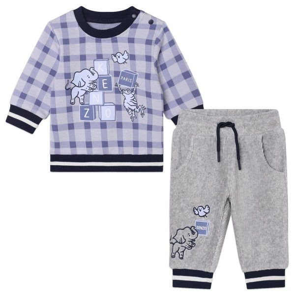 Baby Boys Blue Check Set Online Hot Sale