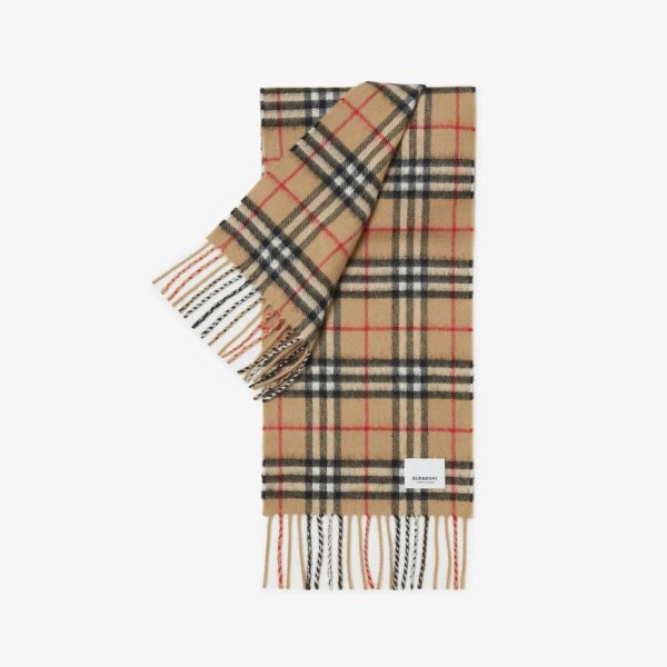 Boys & Girls Beige Check Cashmere Scarf Sale