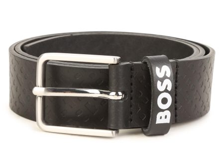 Boys Black Logo Belt Fashion