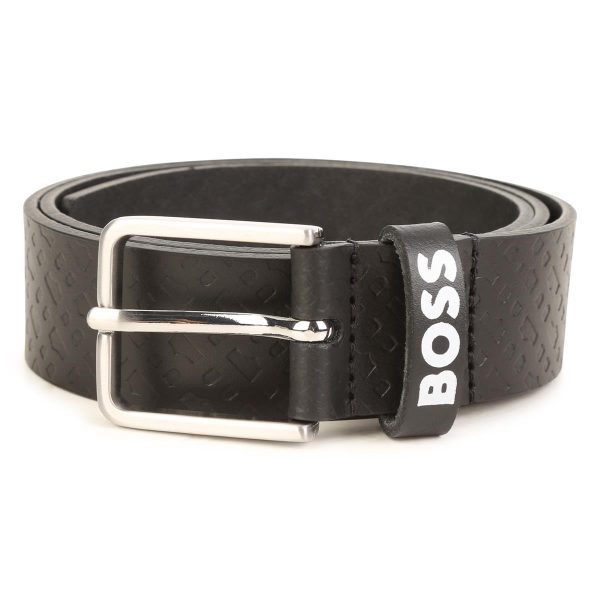 Boys Black Logo Belt Fashion