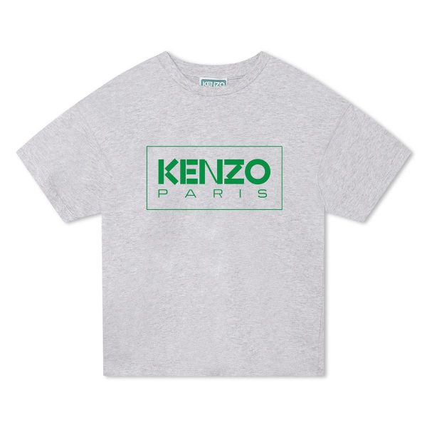 Boys Grey Logo Cotton T-Shirt Online now