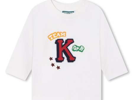 Baby Boys White Logo Cotton T-Shirt Online