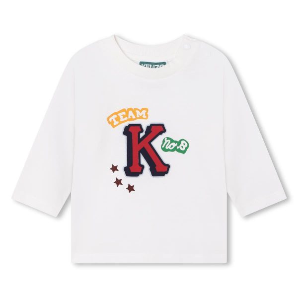 Baby Boys White Logo Cotton T-Shirt Online