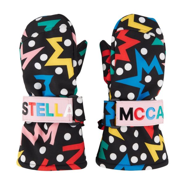 Girls Black Logo Snow Gloves Online now