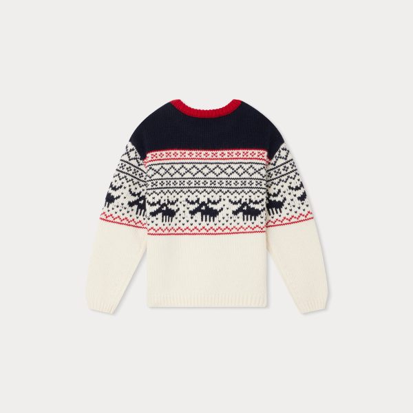 Boys & Girls Navy Jacquard Sweater Discount