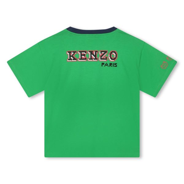 Boys Green Logo Cotton T-Shirt Hot on Sale