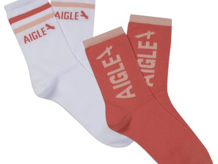 Girls White Logo Socks (2 Pack) Fashion