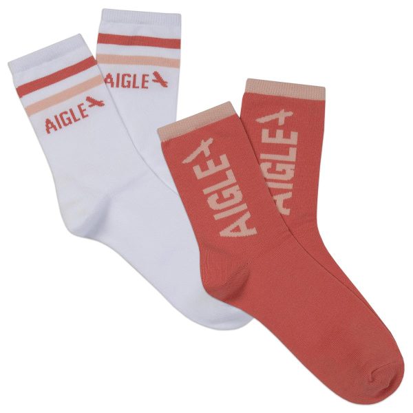 Girls White Logo Socks (2 Pack) Fashion