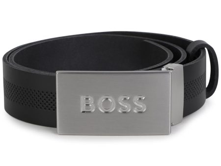 Boys Black Logo Belt Cheap