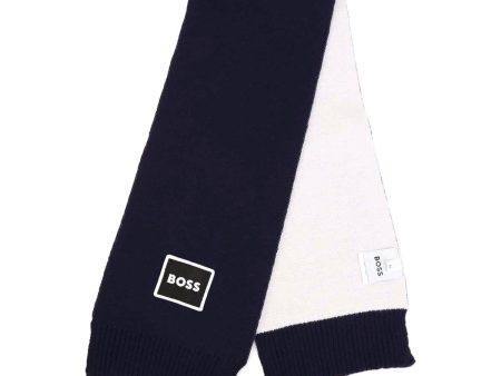 Boys Navy Logo Scarf Online Hot Sale