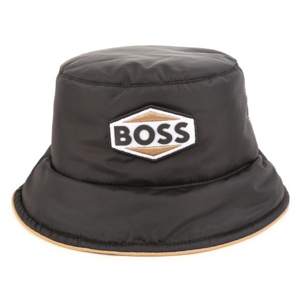 Boys Black Logo Bucket Hat Discount