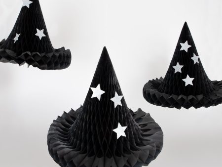 Hanging Honeycomb Witch Hat Decorations(3 Pack) Online now