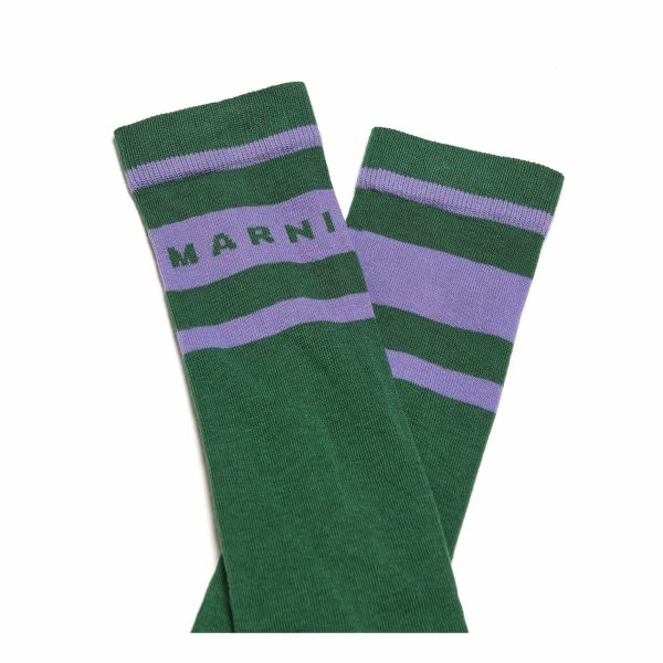 Girls Green Logo Cotton Long Socks For Sale