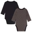 Baby Boys Black Cotton Babysuit Set Cheap