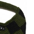 Girls Green Check Crochet Handbag Cheap