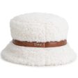 Girls White Sherpa Fleece Bucket Hat For Discount