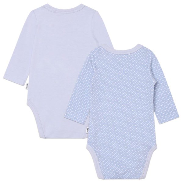 Baby Boys Blue Cotton Babysuit Set For Discount