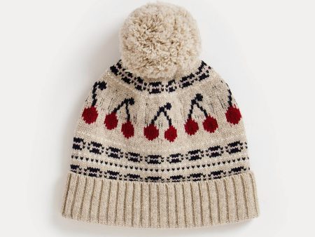 Girls Beige Logo Wool Hat Online Sale