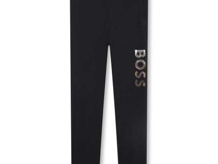 Girls Black Logo Leggings Cheap