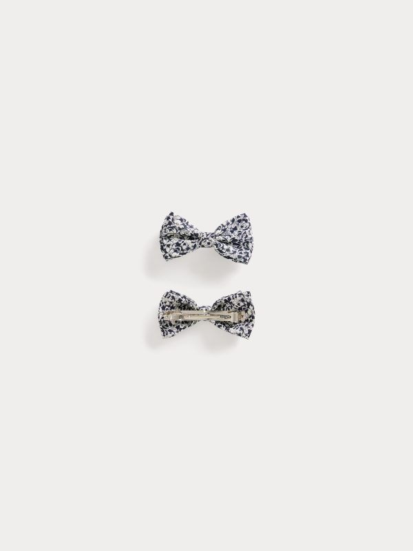 Girls Navy Floral Hair Clips Online now