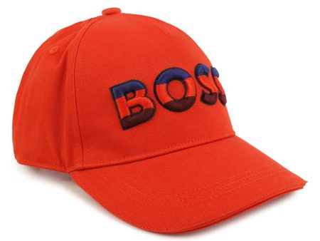 Boys Orange Logo Cap For Cheap