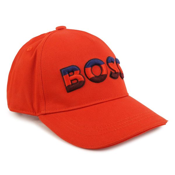 Boys Orange Logo Cap For Cheap