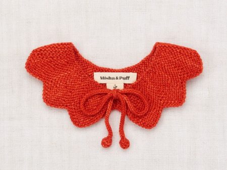 Girls Red Wool Flower Collar Supply