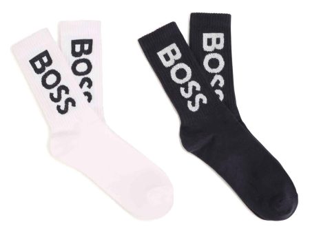 Boys Blue Logo Cotton Socks(2 Pack) Online Sale