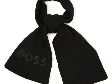 Boys Black Logo Scarf Online