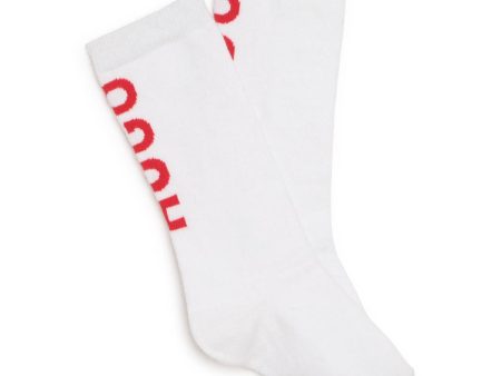 Baby Boys & Girls White Logo Socks (2 Pack) For Cheap