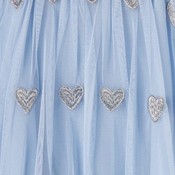 Girls Light Blue Embroidered Dress Cheap