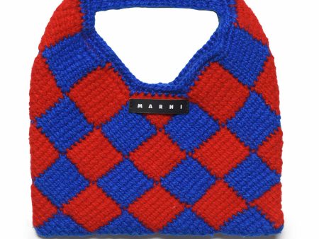 Girls Blue Check Crochet Handbag Fashion