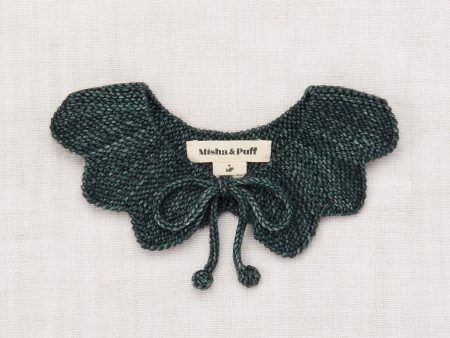 Girls Dark Green Wool Flower Collar Hot on Sale