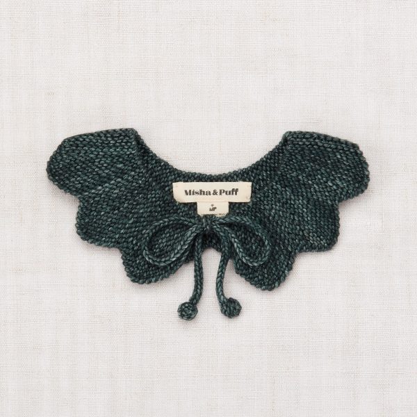 Girls Dark Green Wool Flower Collar Hot on Sale