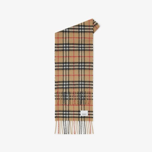 Boys & Girls Beige Check Cashmere Scarf Sale