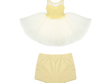 Girls Yellow Ballet Onesies Set For Discount