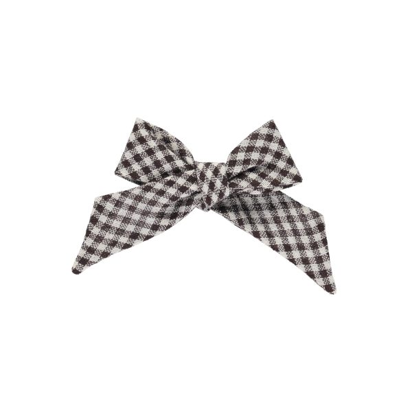 Girls Black Check Bow Hot on Sale