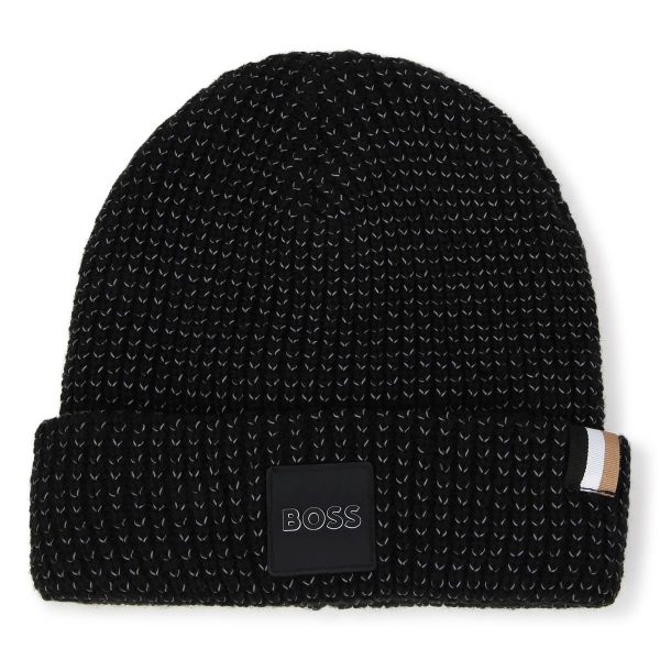 Boys Black Logo Hat For Discount