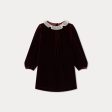 Girls Wine Red Velvet Dress Supply