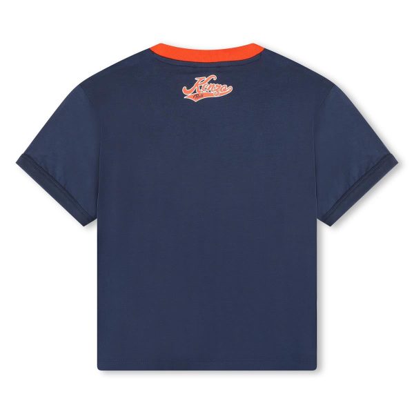 Boys Blue Logo Cotton T-Shirt Discount