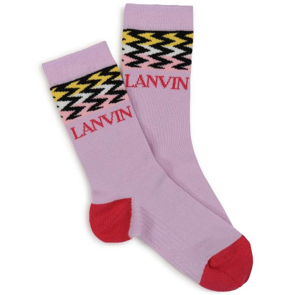 Girls Purple Logo Socks Hot on Sale