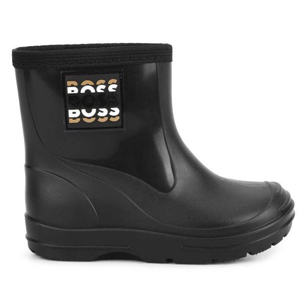 Boys Black Logo Shoes Cheap