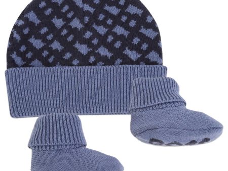 Baby Boys Navy Cotton Hat & Socks Hot on Sale