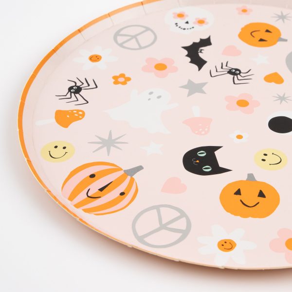 Groovy Halloween Icon Dinner Plates（8 Pack) Online now